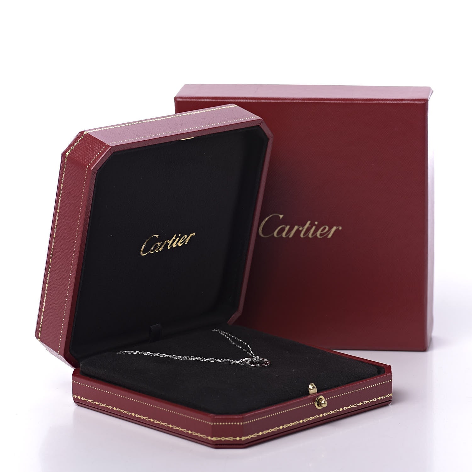Cartier 18K White Gold 2 Diamond LOVE Necklace 8 of 8
