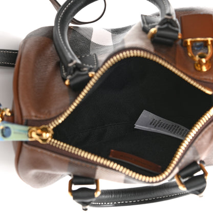 Burberry E-canvas Check Mini Bowling Bag Dark Birch Brown 4 of 9