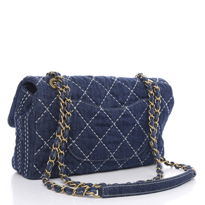 Chanel Denim Quilted Medium Denim Trip Single Flap Blue 3 of 11