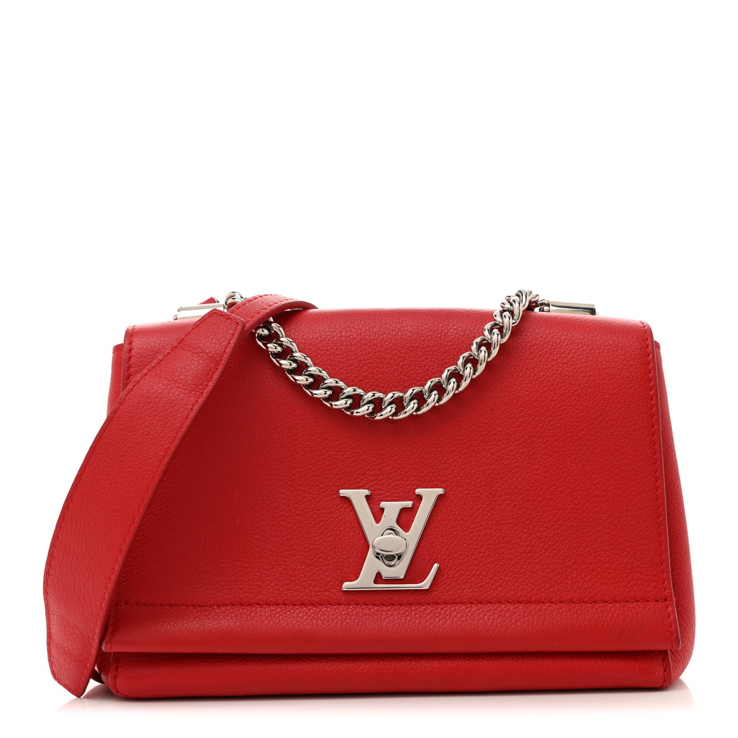 Calfskin Lockme II Chain Bag BB Rubis