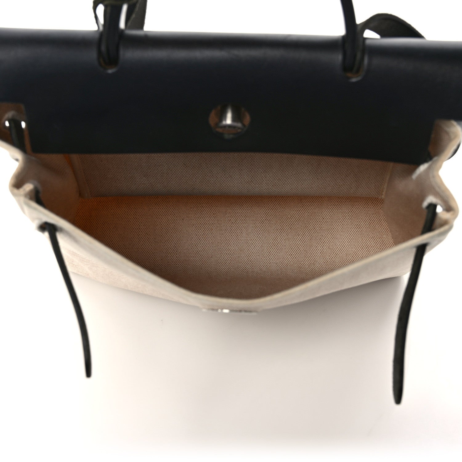 Hermes Toile Vache Calfskin Herbag 30 PM Ficelle Black 6 of 10