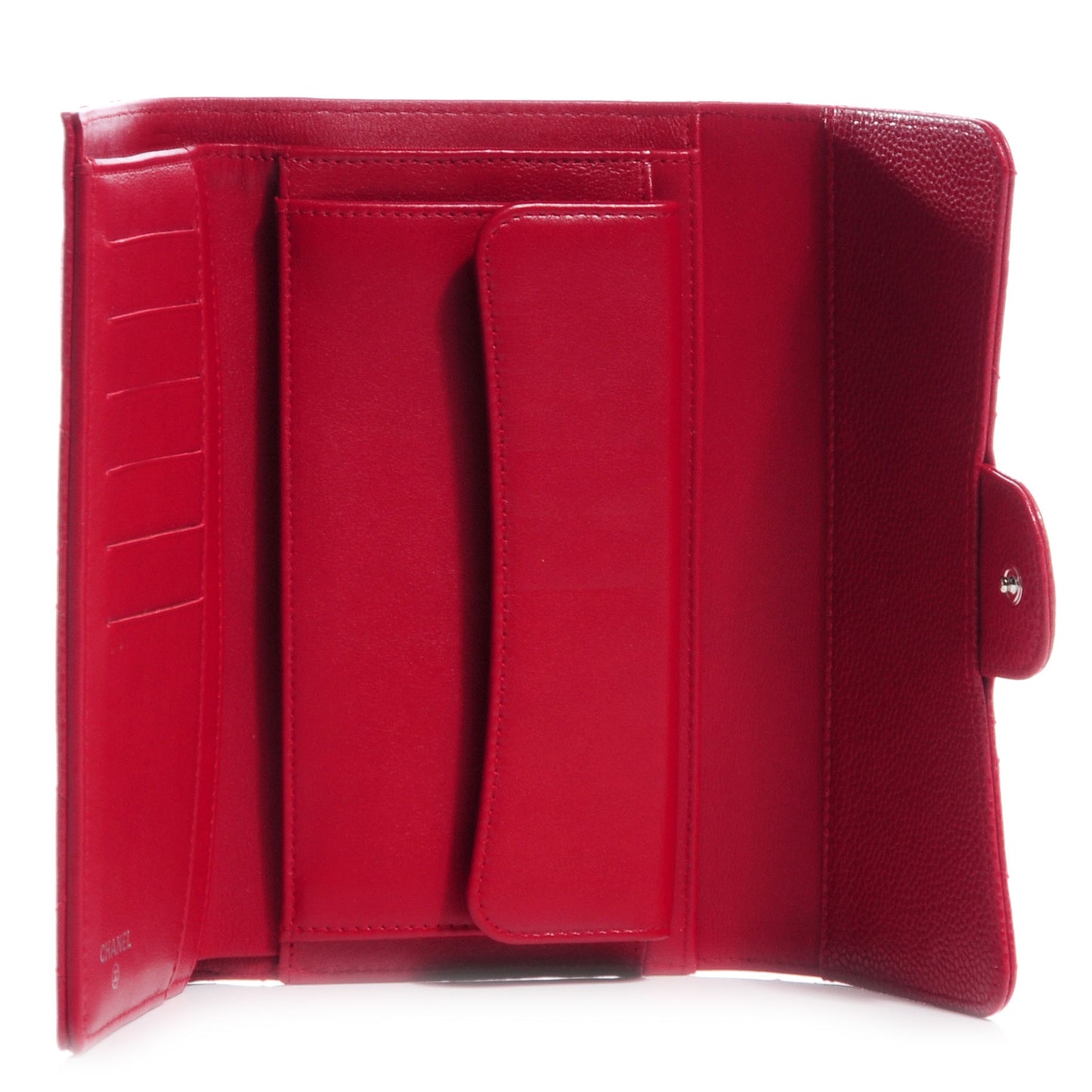 Caviar Quilted Large Flap Wallet Red