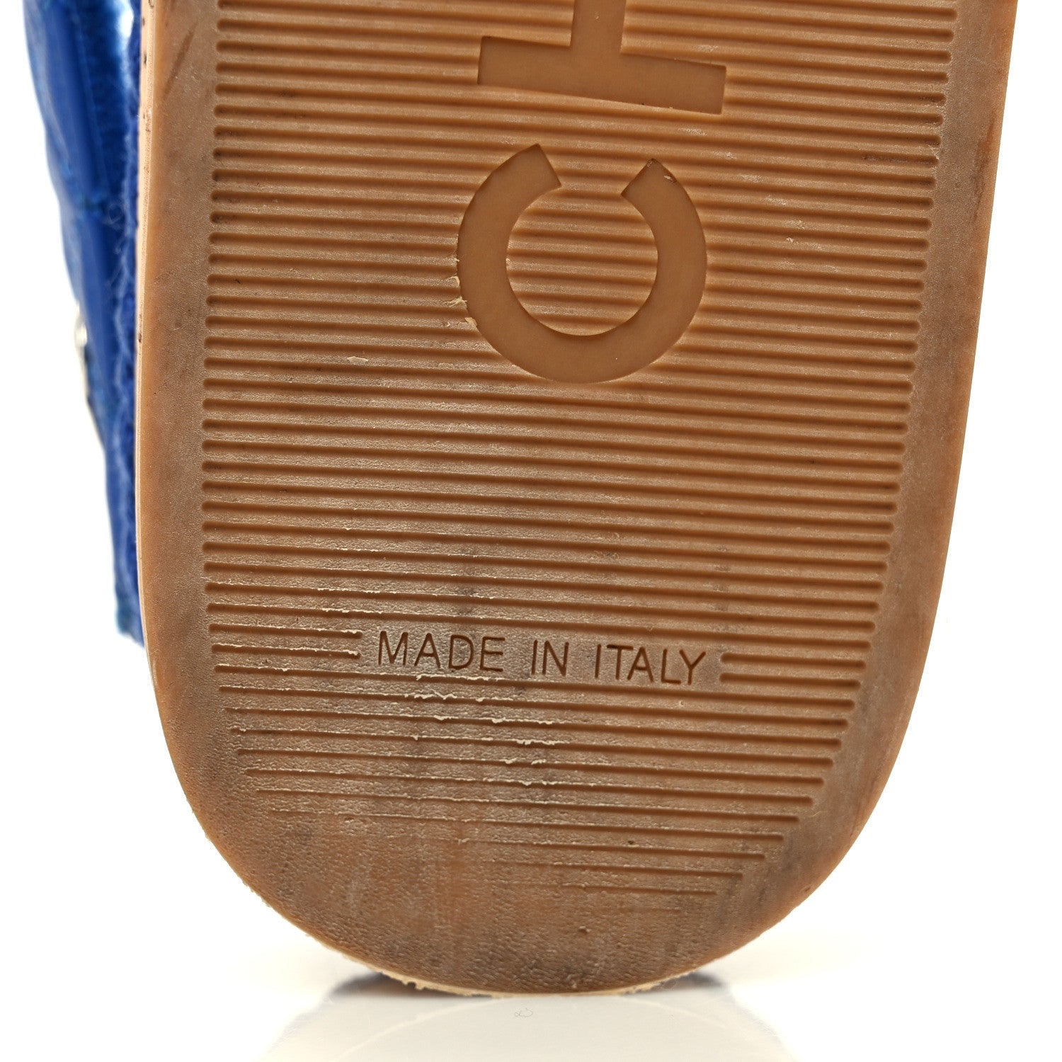 Chanel Cord Lambskin Quilted Logo Sandals 38 Blue 7 of 9