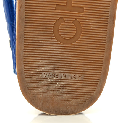 Chanel Cord Lambskin Quilted Logo Sandals 38 Blue 7 of 9