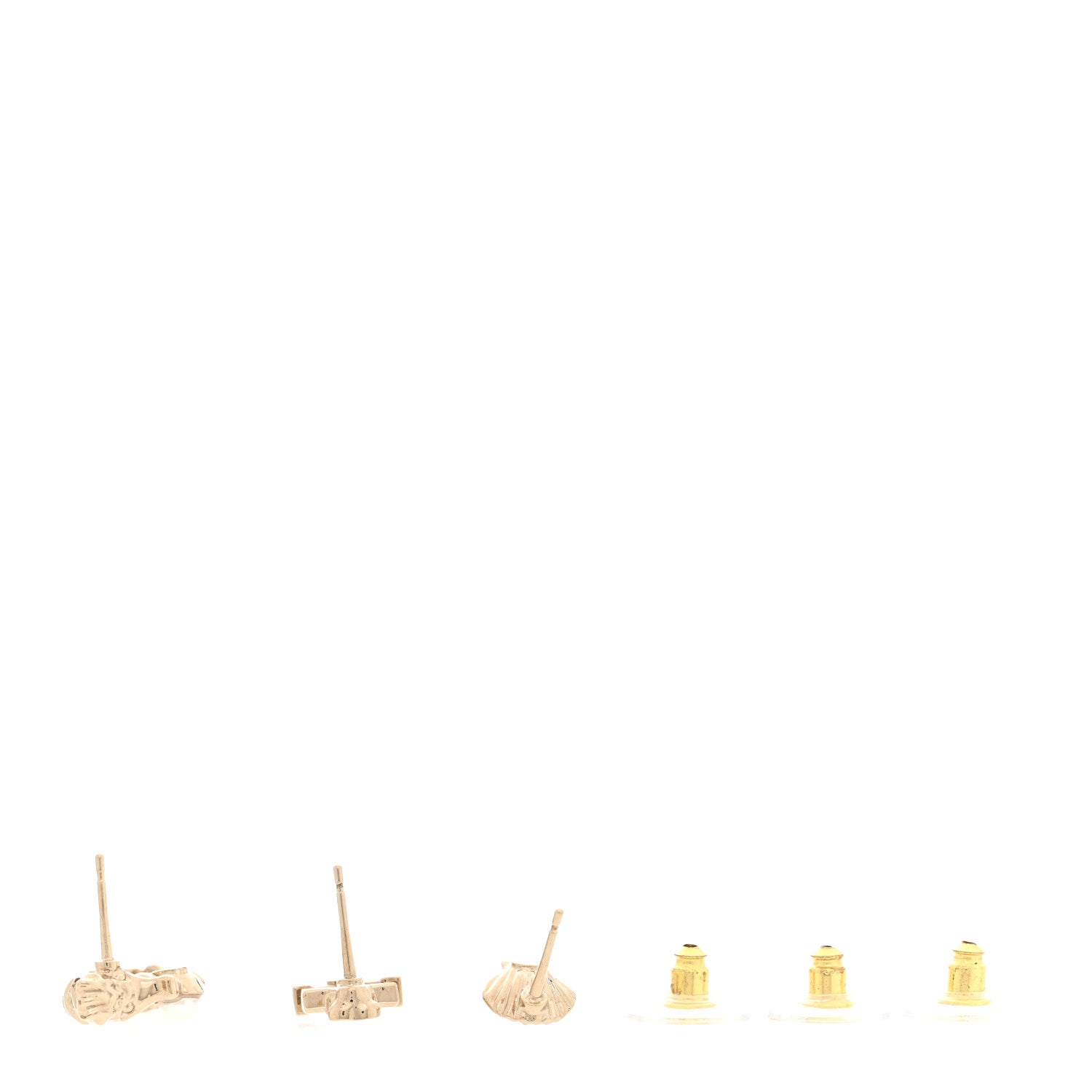 Chanel Metal Pearl Anchor Seahorse Shell Earrings Set Gold 3 of 4