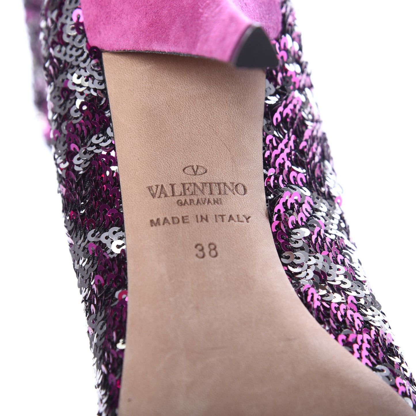 Sequin Ankle Boots 38 Pink Silver