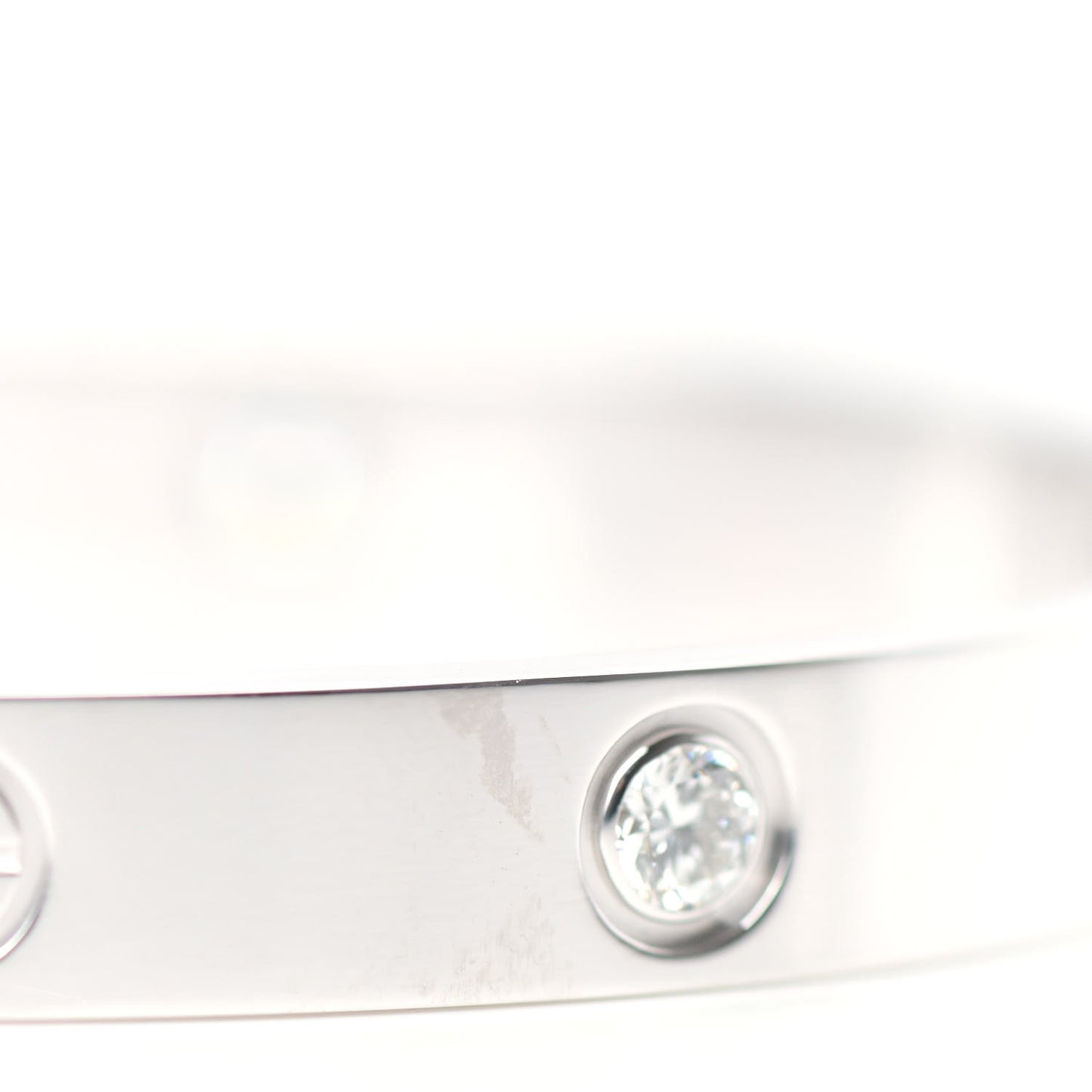 18K White Gold 4 Diamond LOVE Bracelet 17