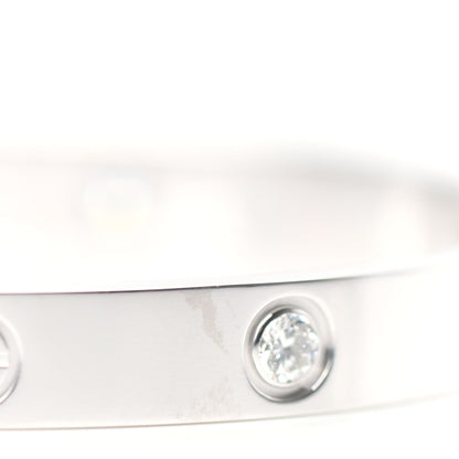 Cartier 18K White Gold 4 Diamond LOVE Bracelet 17 8 of 9