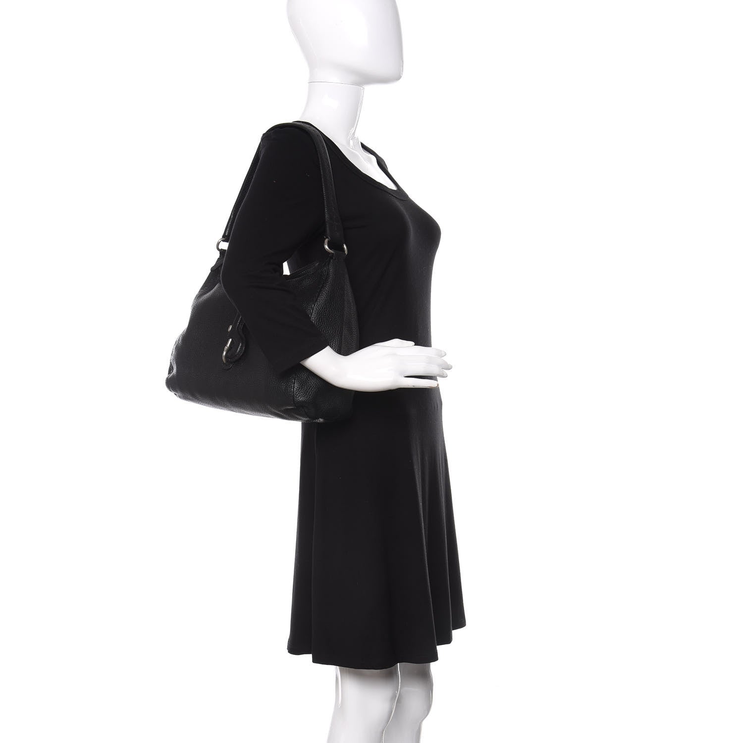Prada Vitello Daino Shoulder Flap Bag Black 2 of 10