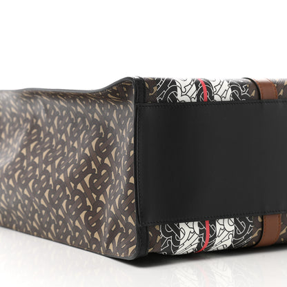 Burberry E-Canvas Monogram Stripe Book Tote Bridle Brown 8 of 9