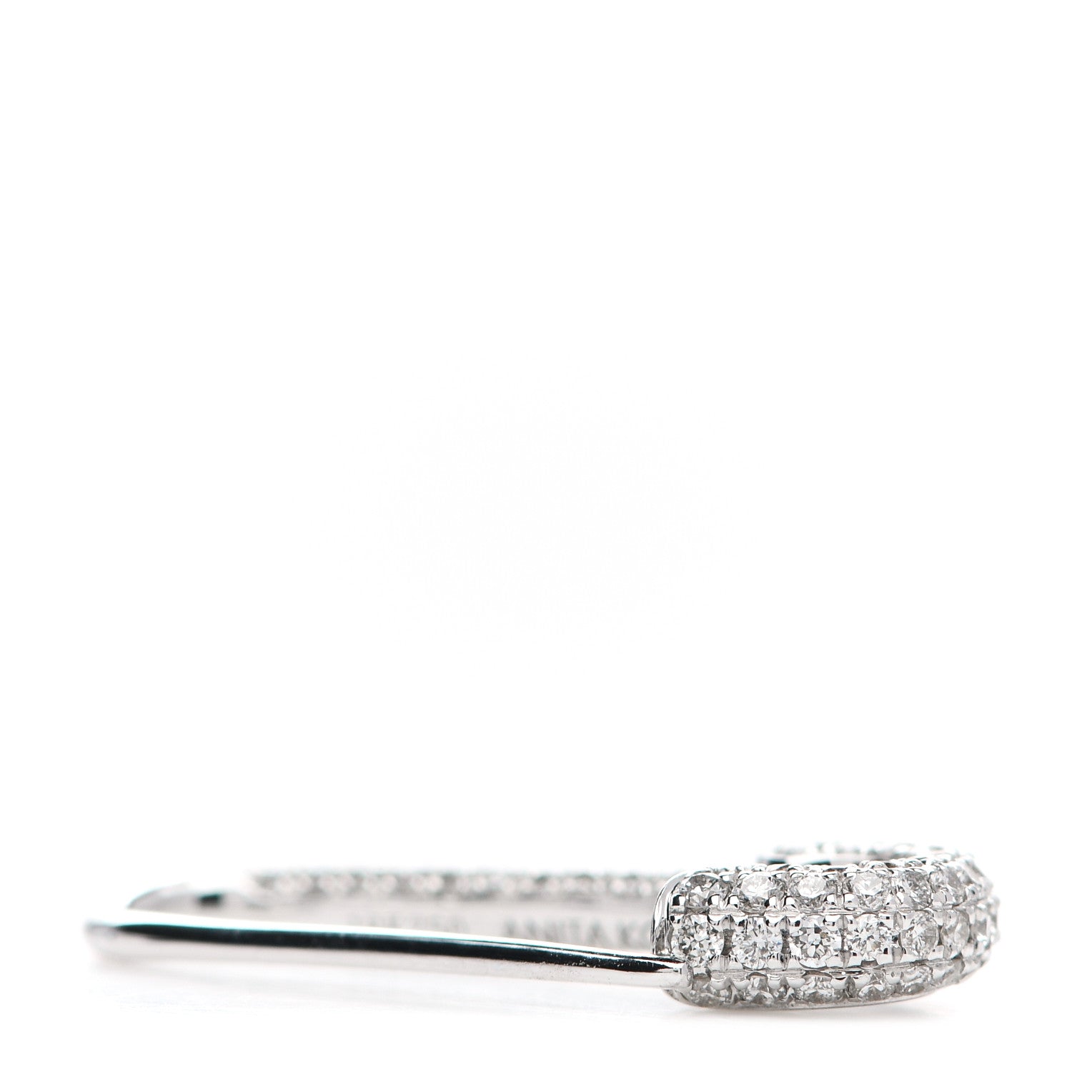 Anita Ko 18K White Gold Diamond Mini Safety Pin Earring 4 of 4