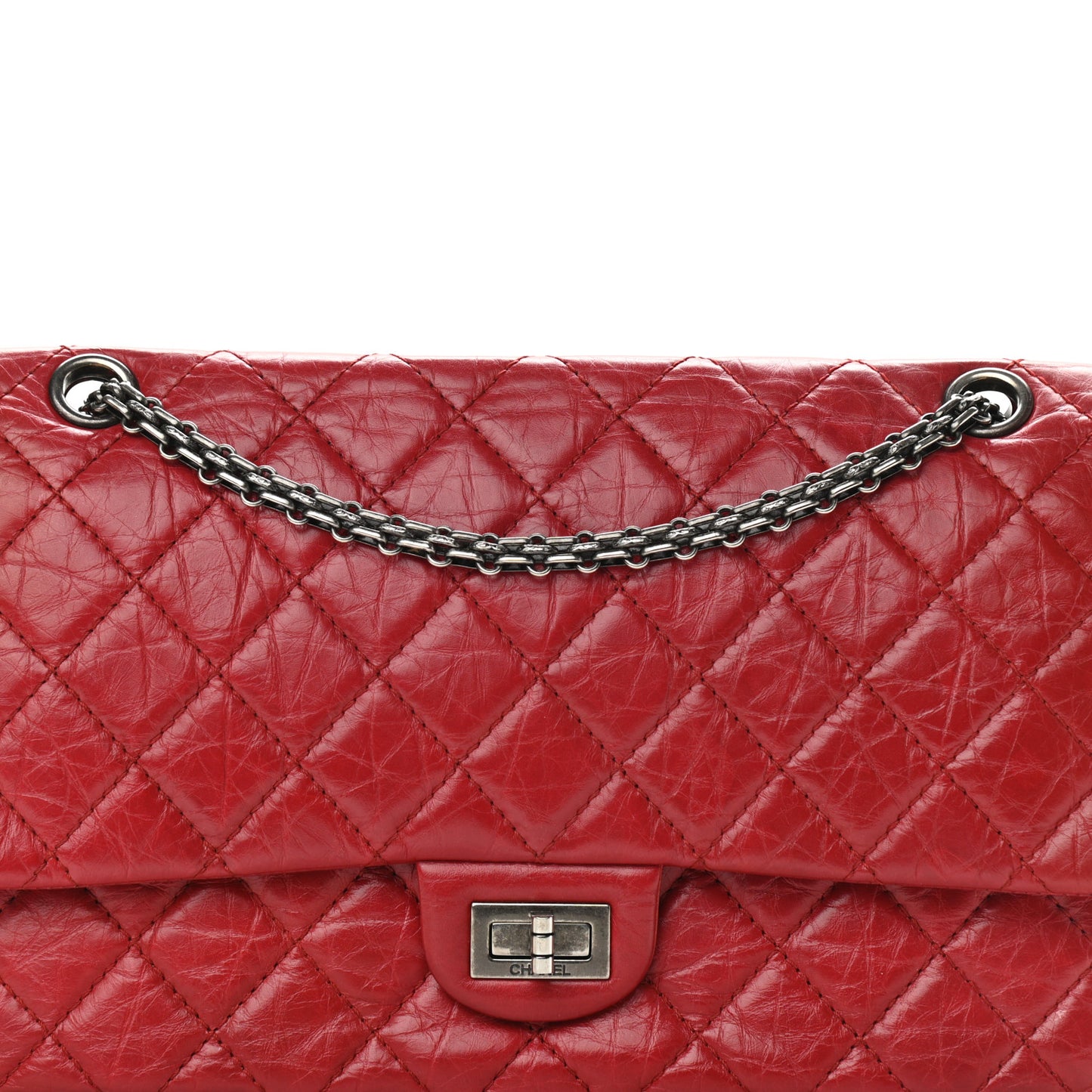 Aged Calfskin Quilted 2.55 Reissue 226 Flap Red