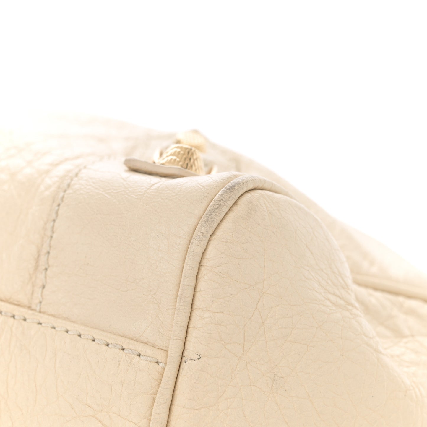 Agneau Giant 12 Gold Hardware Velo Blanc Creme Light Craie