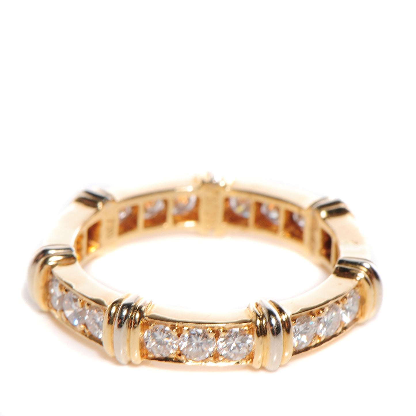 18K Yellow White Gold Diamond Contessa Band Ring 51 5.75