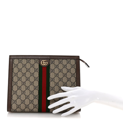 Gucci GG Supreme Monogram Web Ophidia Pouch Brown 2 of 7