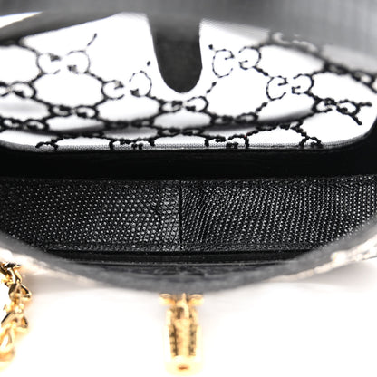 Gucci Lizard Mesh Crystal GG Monogram Mini Jackie 1961 Hobo Black 5 of 10