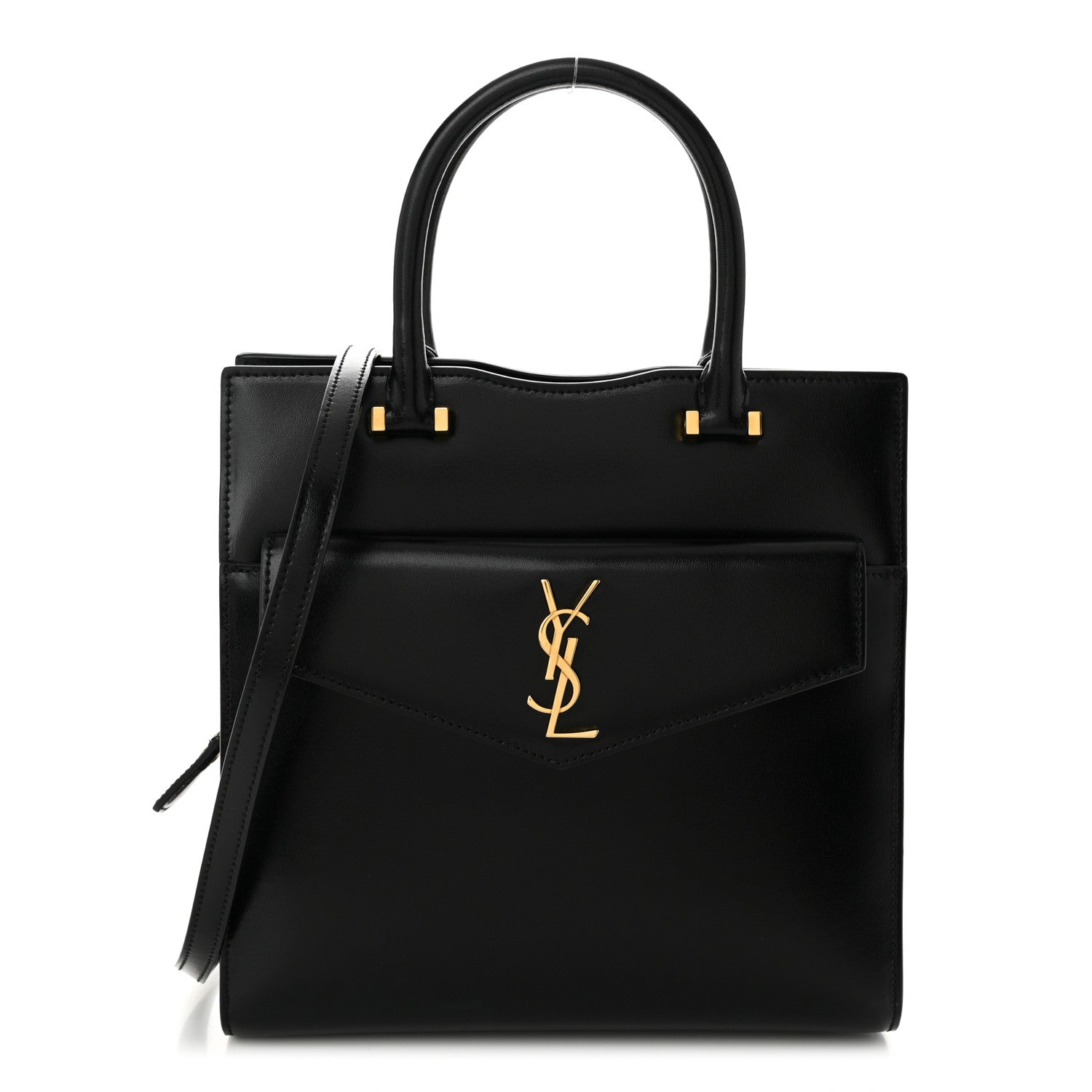 Saint Laurent Shiny Calfskin Small Uptown Tote Black 1 of 11