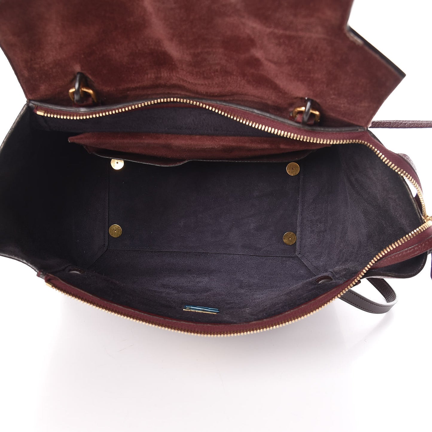 Goatskin Smooth Calfskin Mini Belt Bag Burgundy