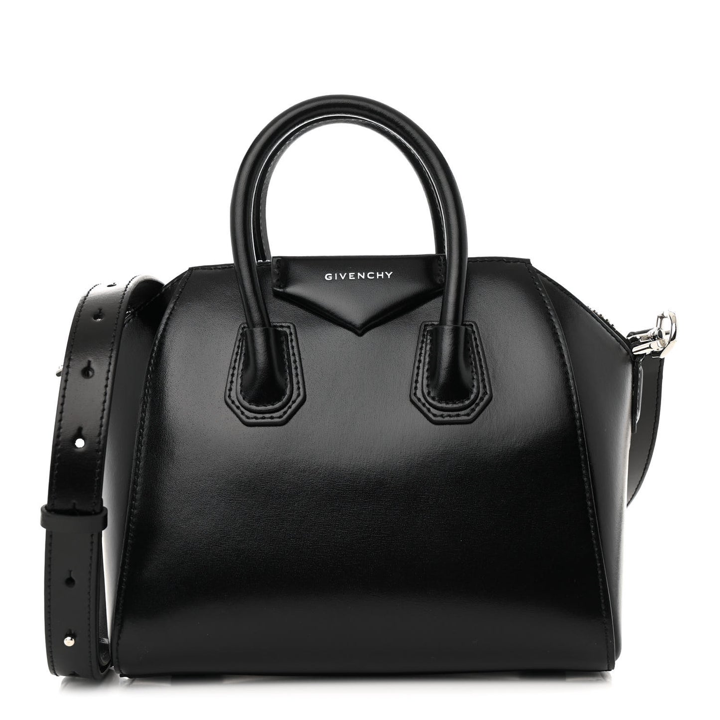 Shiny Lord Calfskin Mini Antigona Black