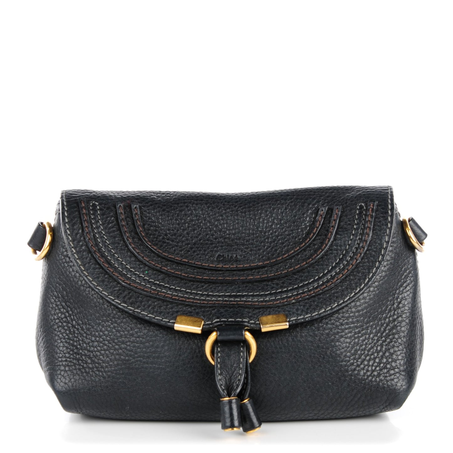 Calfskin Marcie Pochette Crossbody Bag Black
