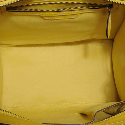 Celine Drummed Calfskin Mini Luggage Citron 6 of 8