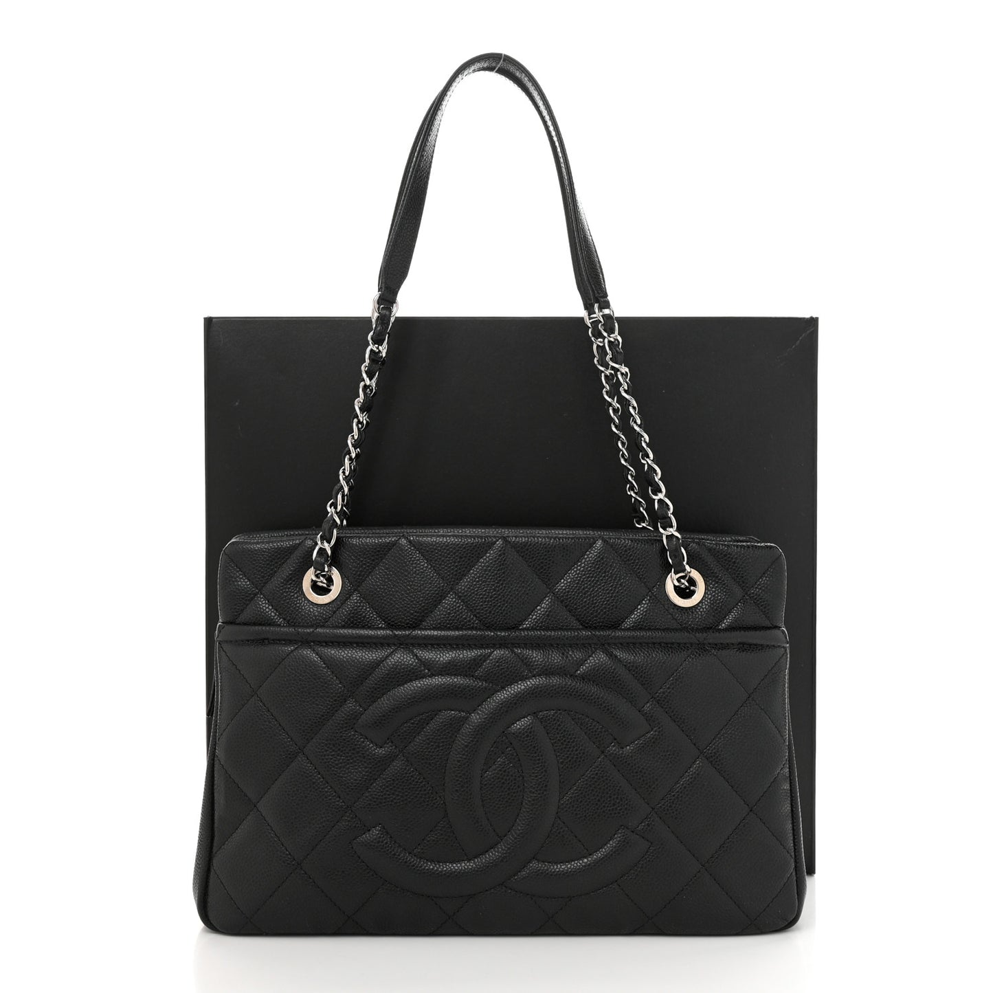 Caviar Quilted Timeless CC Soft Tote Black