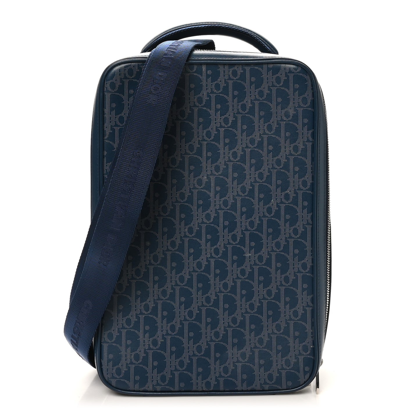Calfskin Perforated Oblique Galaxy Marsupio World Tour Pelle Sling Navy Blue