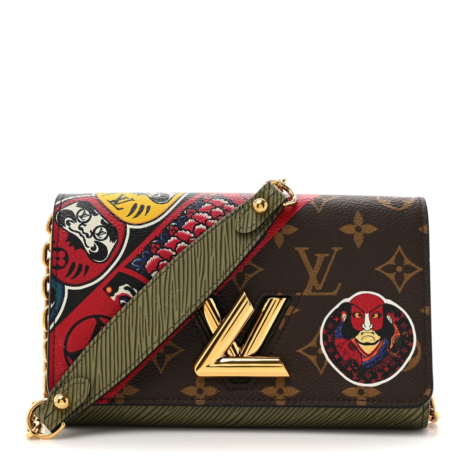 Louis Vuitton Monogram Epi Kabuki Twist Chain Wallet 1 of 10