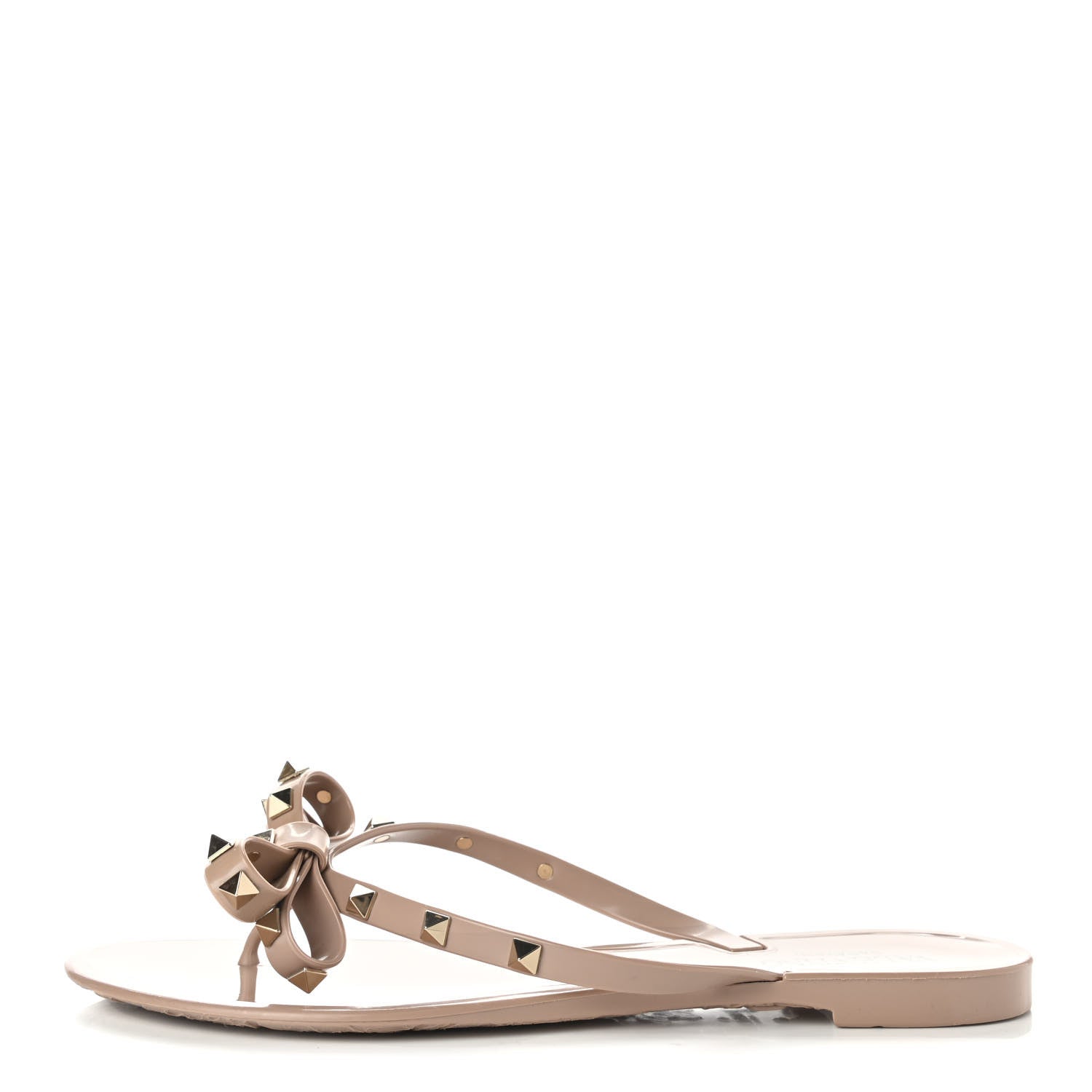 Valentino Garavani PVC Jelly Rockstud Bow Thong Sandals 41 Poudre 1 of 12