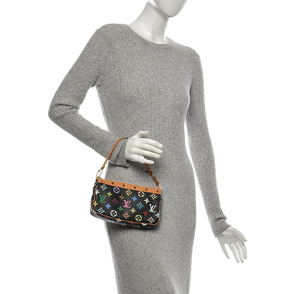 Louis Vuitton Monogram Multicolor Pochette Accessories Black 2 of 8