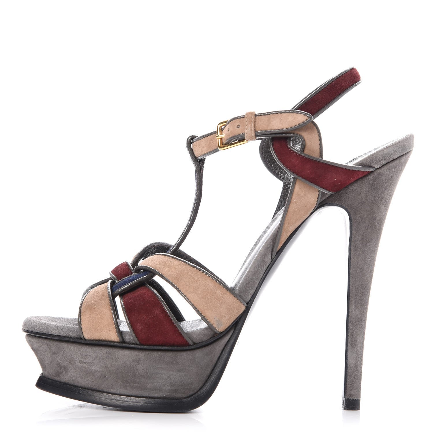 Saint Laurent Kidskin Tribute 105 Platform Sandals 36.5 Multicolor 1 of 8