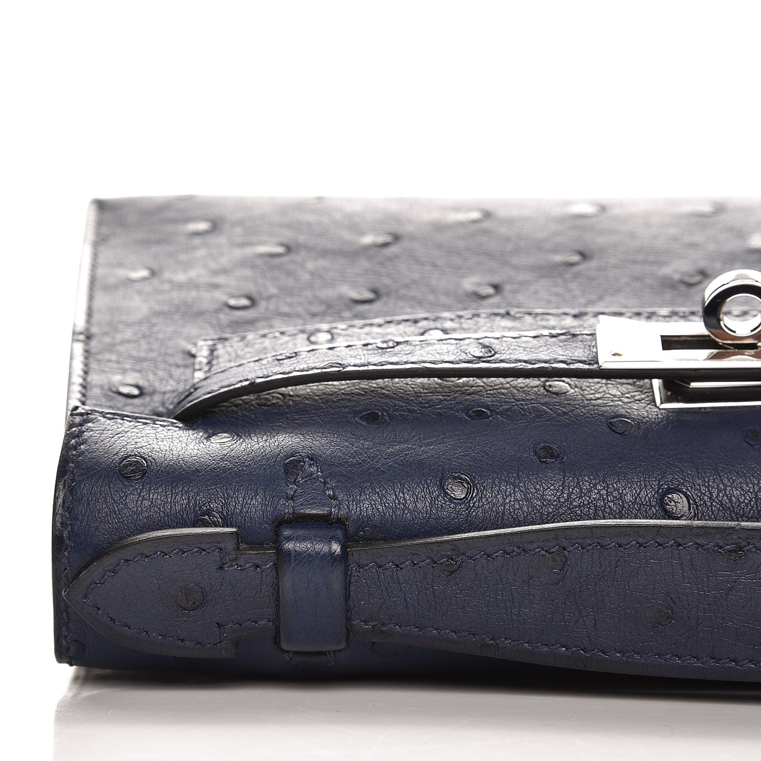 Hermes Ostrich Kelly Pochette Bleu Saphir 20 of 27