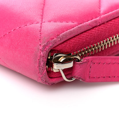 Chanel Lambskin Quilted Small Zip Around Wallet Pink 12 of 14