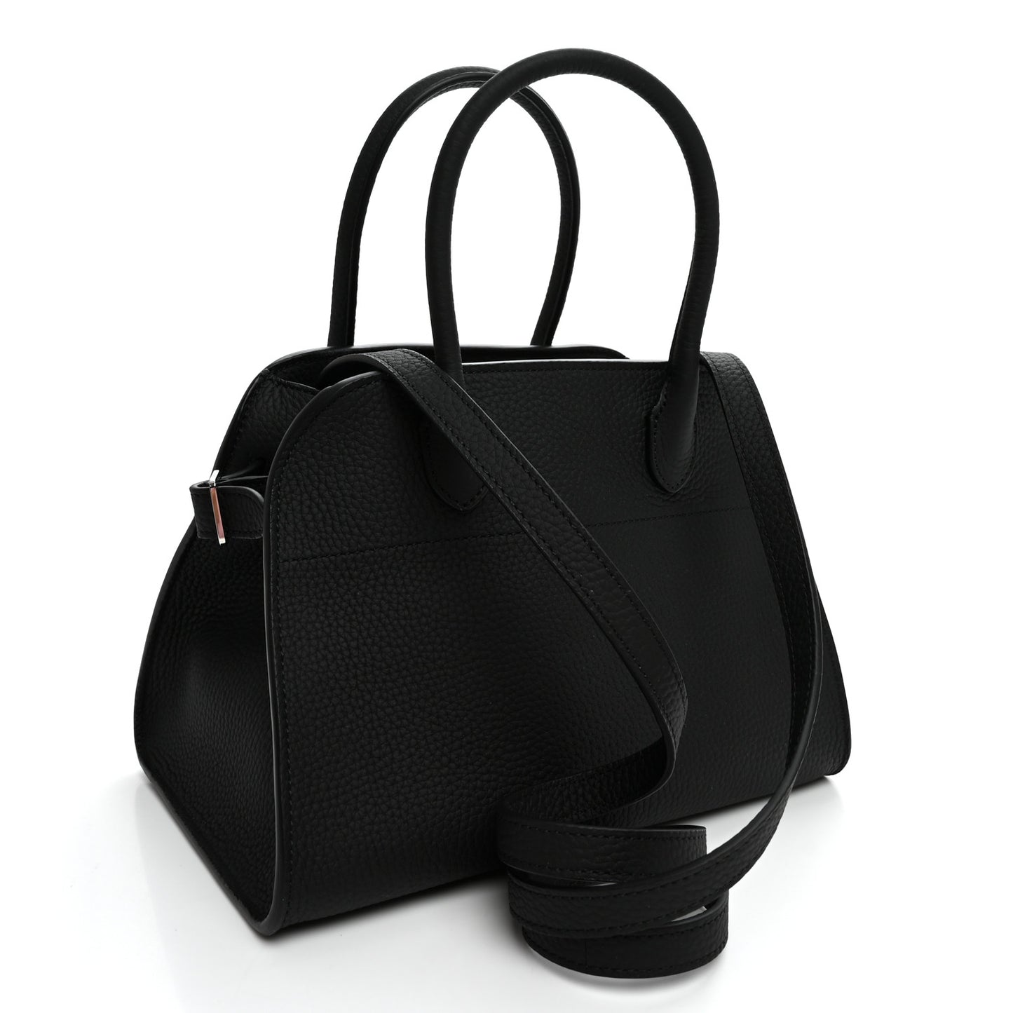 Grained Calfskin Soft Margaux 10 Bag Black