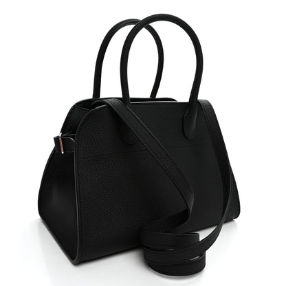 The Row Grained Calfskin Soft Margaux 10 Bag Black 3 of 9