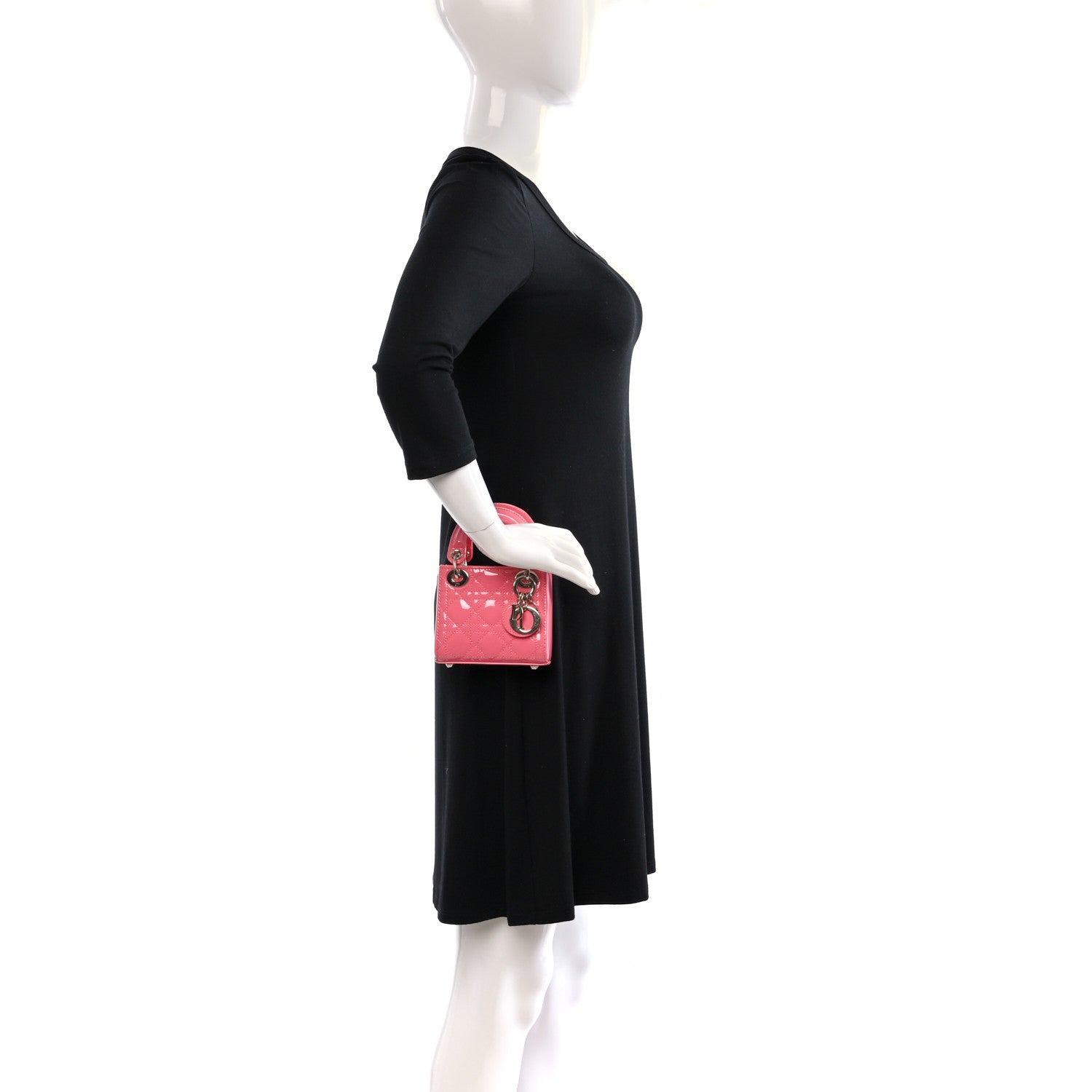 Christian Dior Patent Cannage Micro Lady Dior Peony Pink 2 of 10