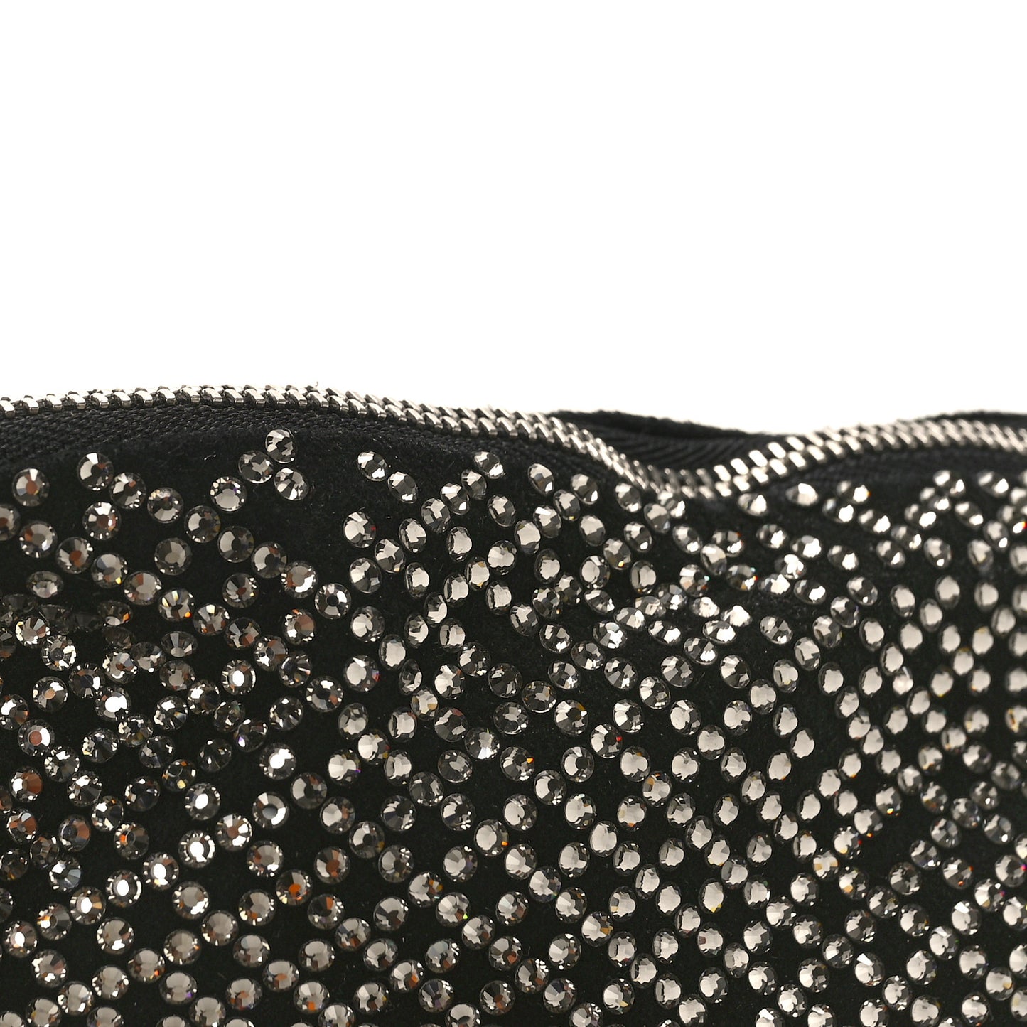 Suede Crystal Callie Tassel Shoulder Bag Silver