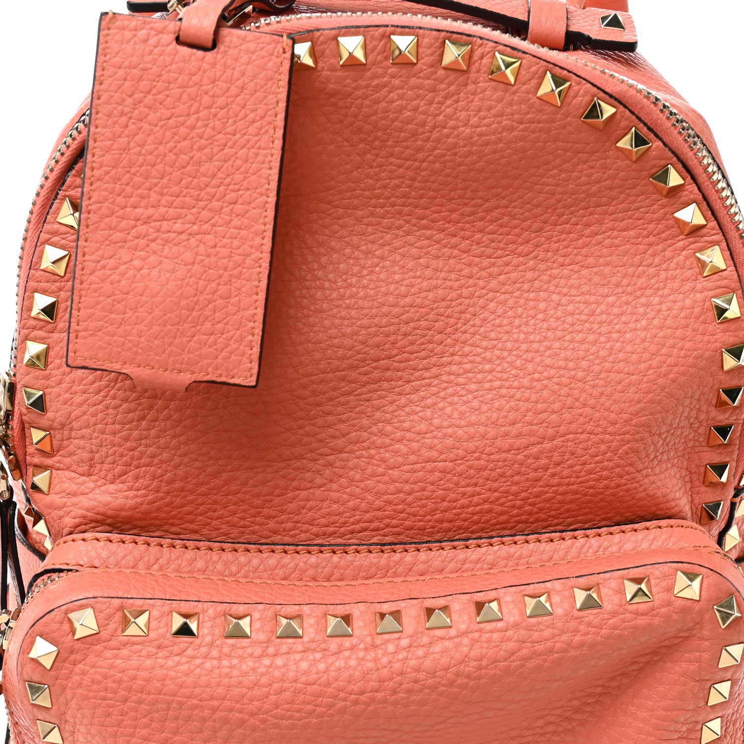 coral leather backpack Valentino Garavani Grained Calfskin Medium Rockstud Backpack Coral 1781257  – FASHIONPHILE