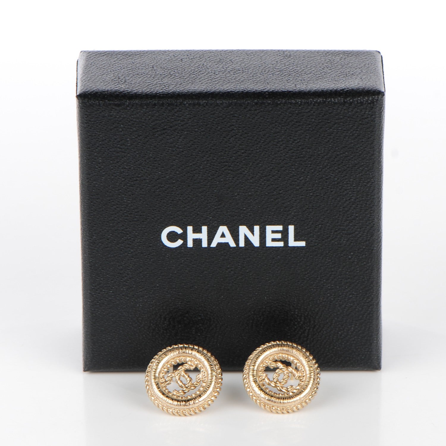 Chanel Twisted CC Earrings Light Gold 5 of 5