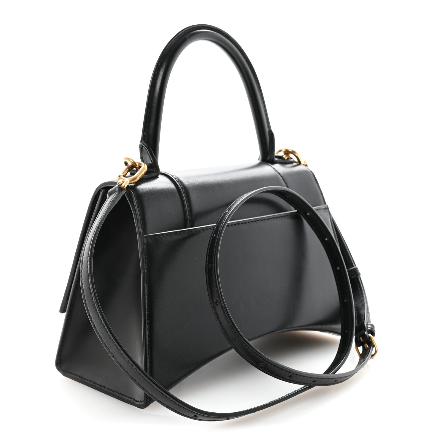 Balenciaga Shiny Box Calfskin Small Hourglass Top Handle Bag Black 3 of 9