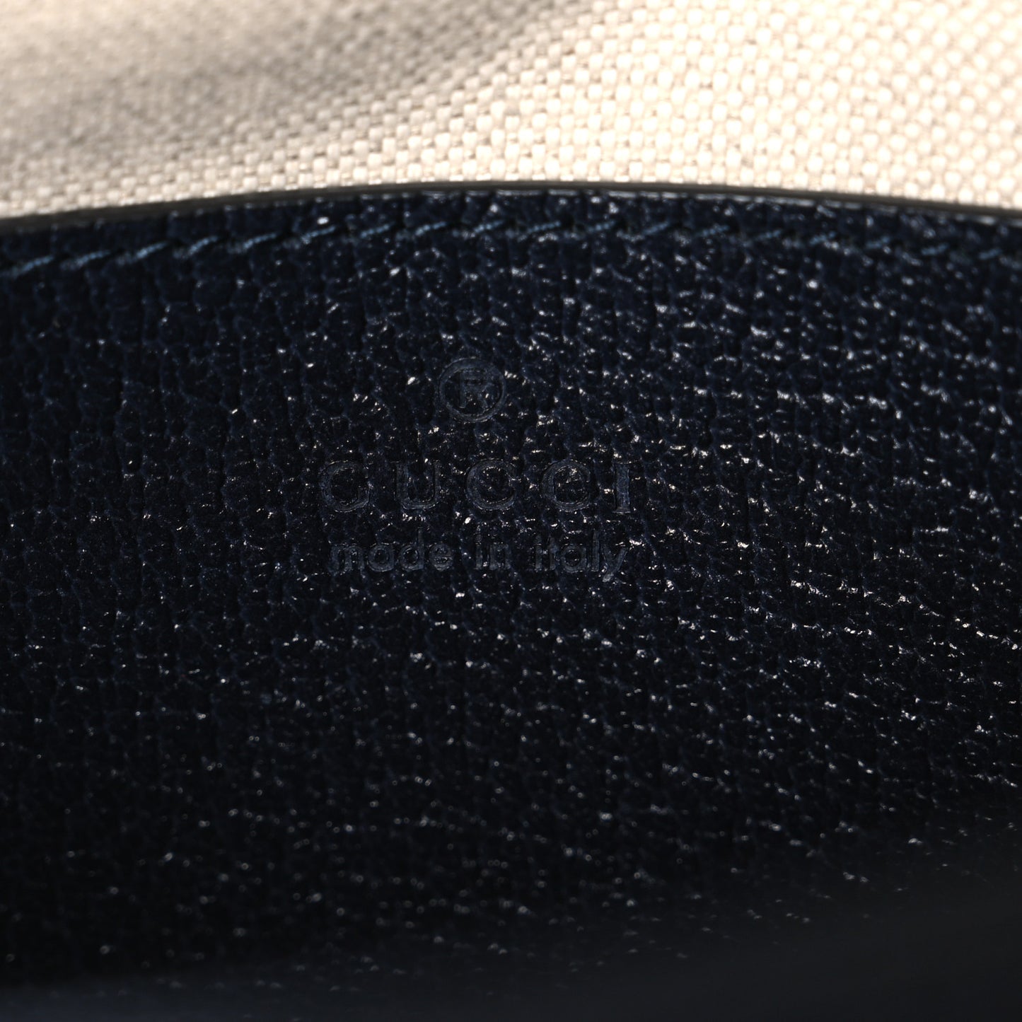 GG Supreme Monogram Textured Dollar Calfskin Web Mini Horsebit 1955 Shoulder Bag Beige Blue
