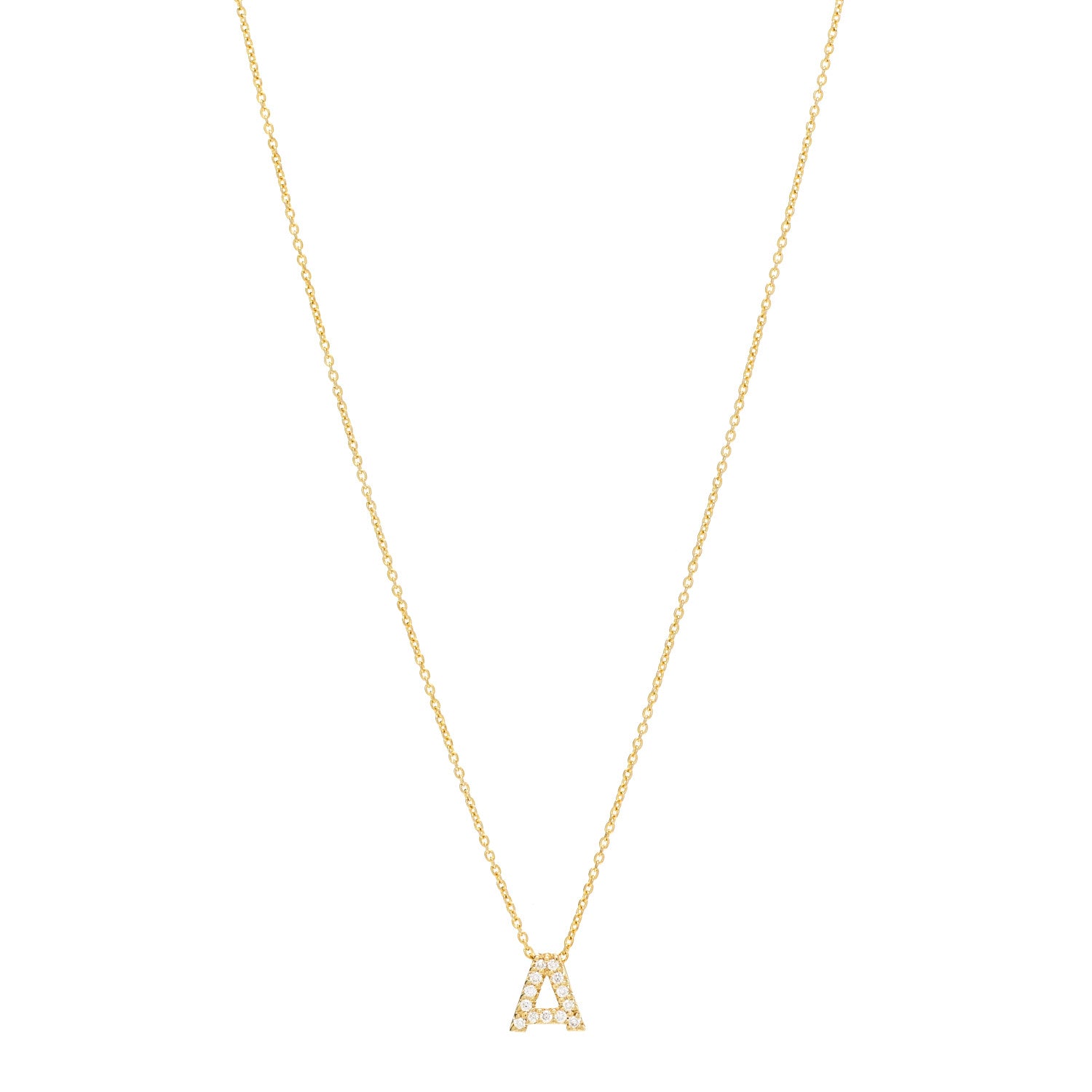 Roberto Coin 18K Yellow Gold Diamond Love Letter A Pendant Necklace 1 of 5