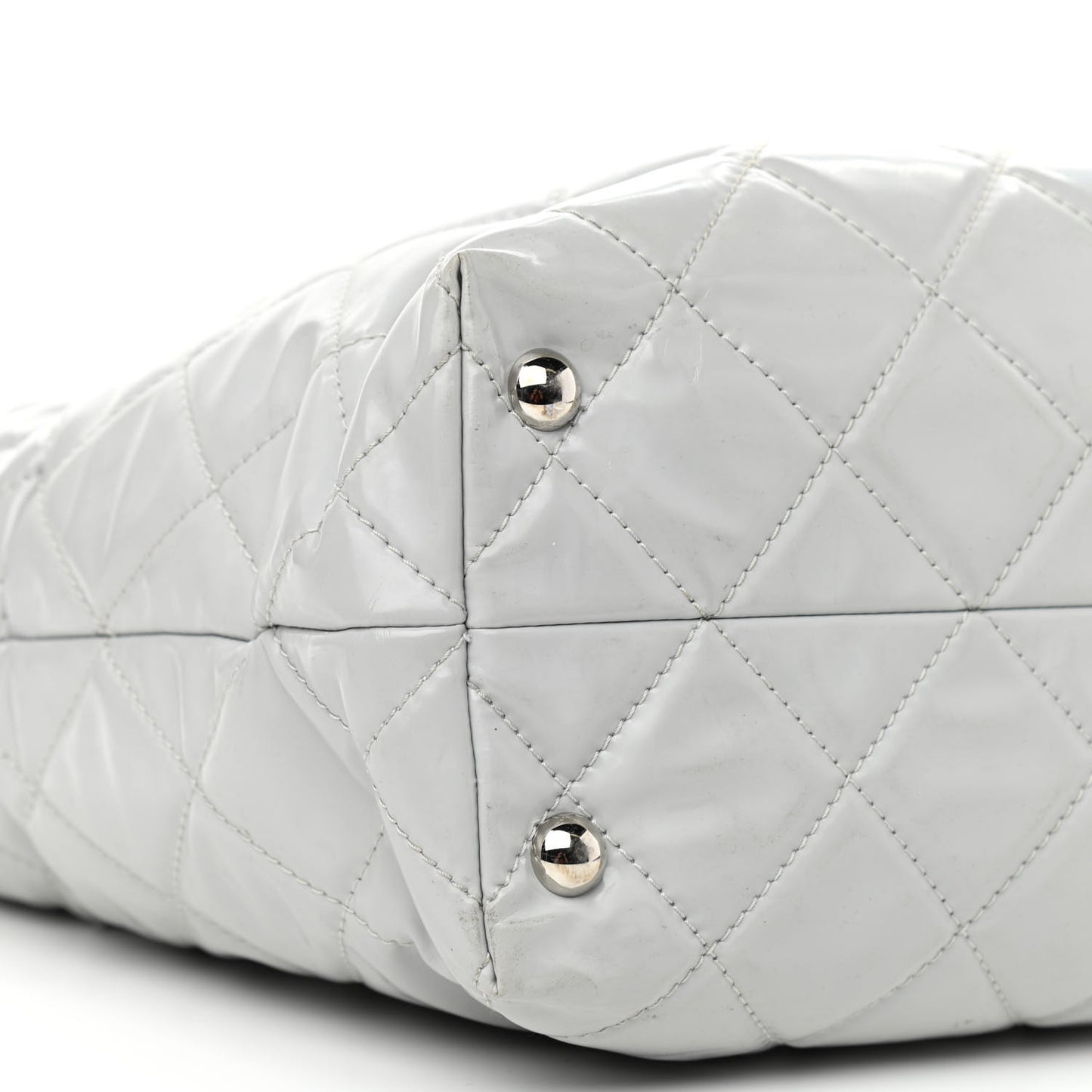 Vinyl Quilted Large In The Business Tote Light Grey