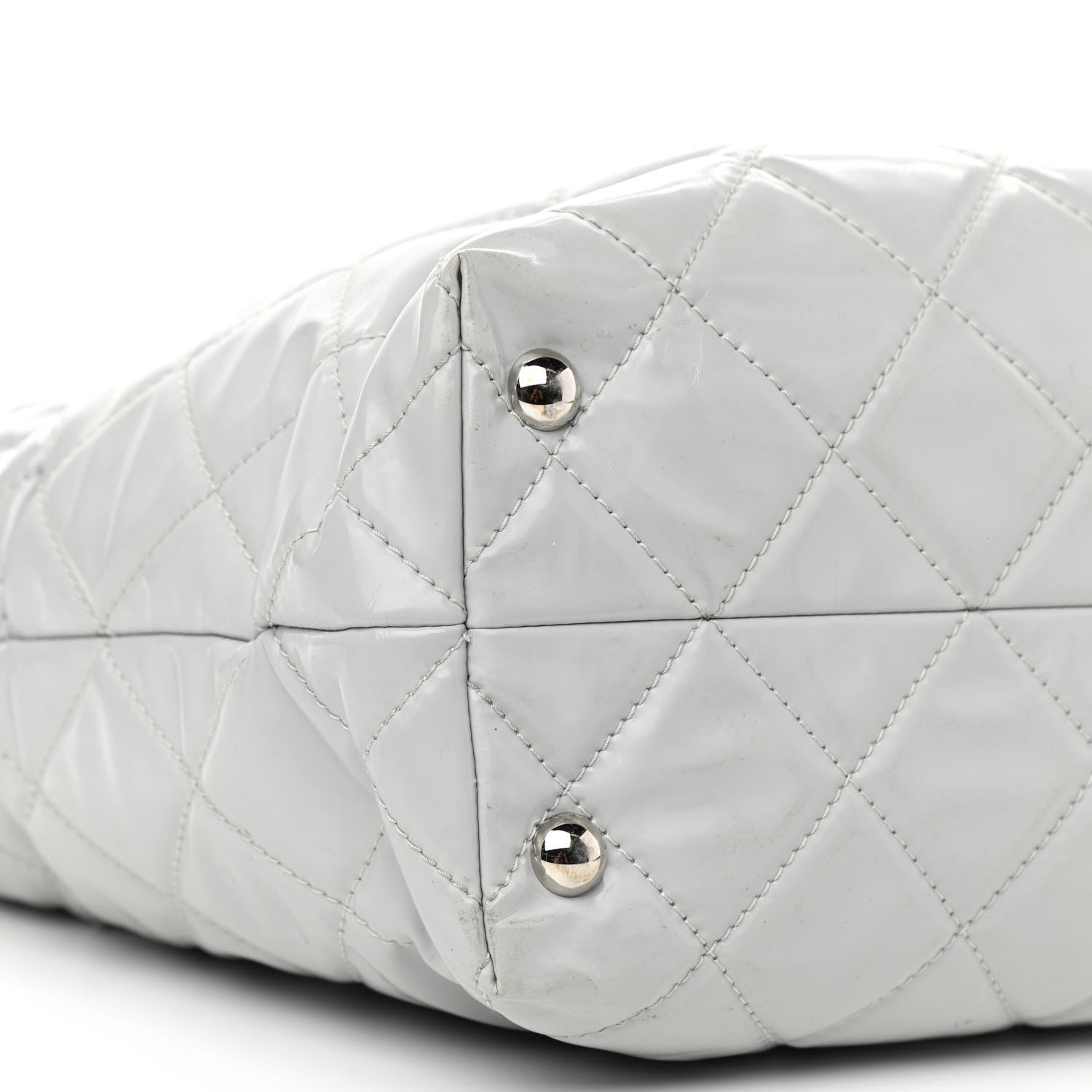 Chanel Vinyl Quilted Large In The Business Tote Light Grey 4 of 14