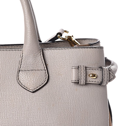 Burberry Derby Calfskin House Check Medium Banner Tote Pale Grey 17 of 18