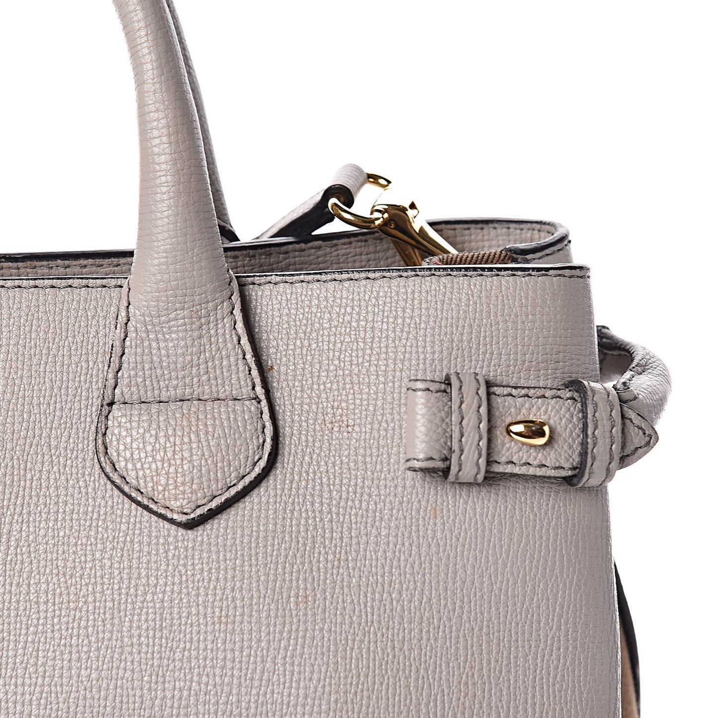 Derby Calfskin House Check Medium Banner Tote Pale Grey