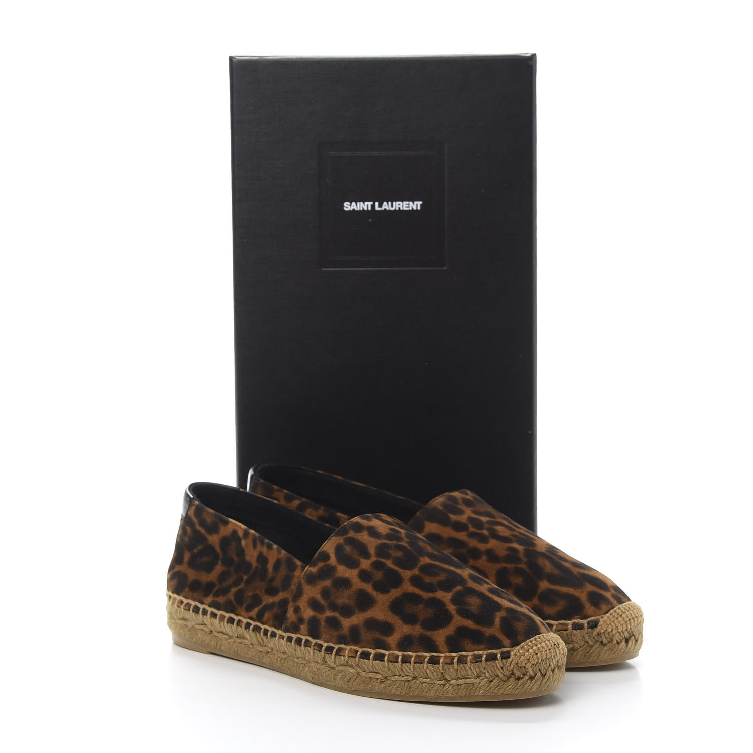 Saint Laurent Calfskin Suede Leopard Print Espadrilles 36.5 10 of 10