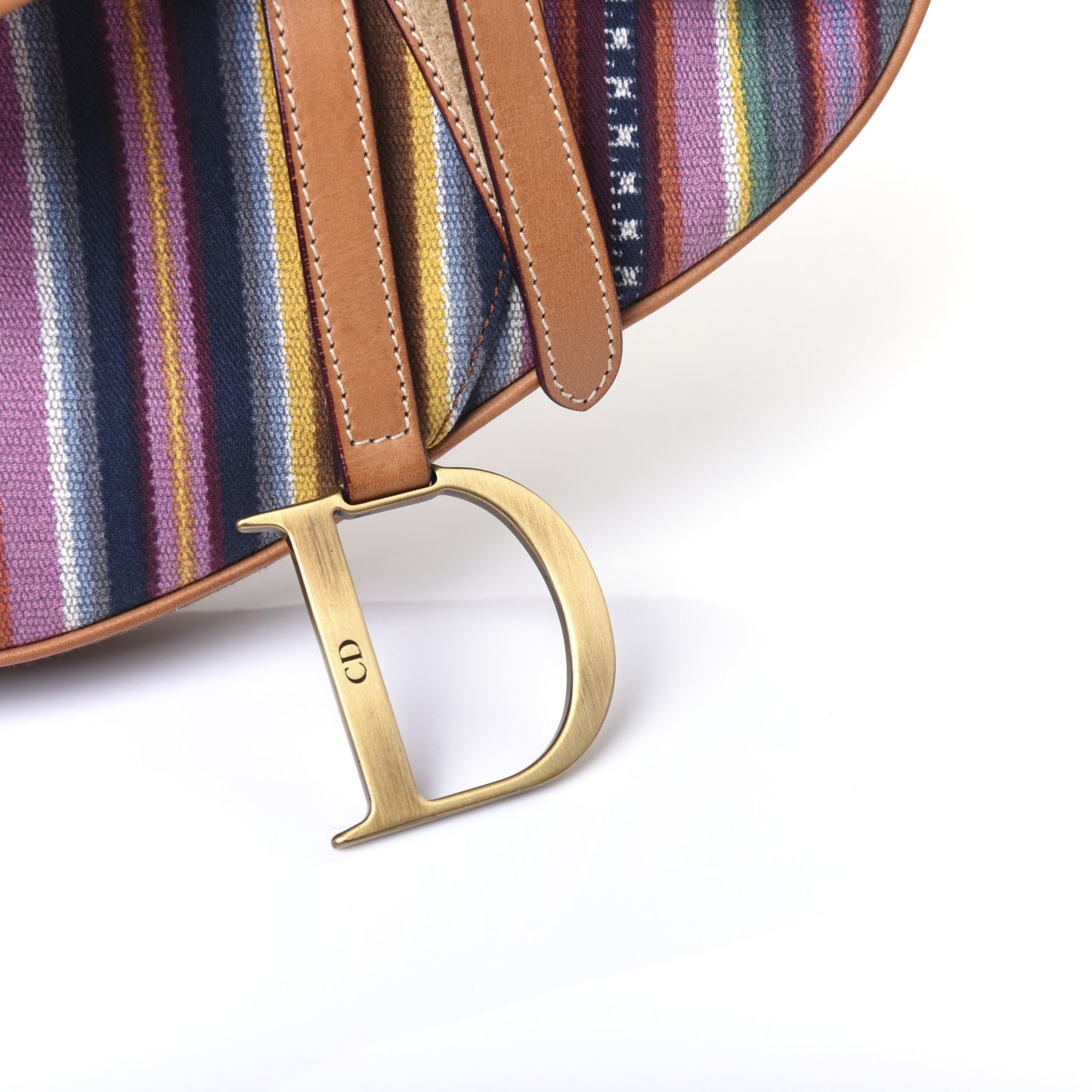 Canvas Striped Saddle Bag Multicolor