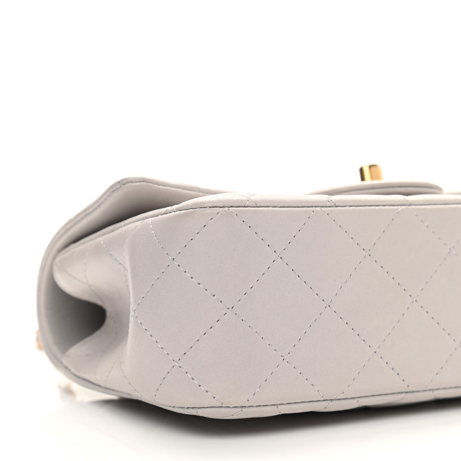 Chanel Lambskin Quilted Mini Top Handle Rectangular Flap Grey 9 of 11