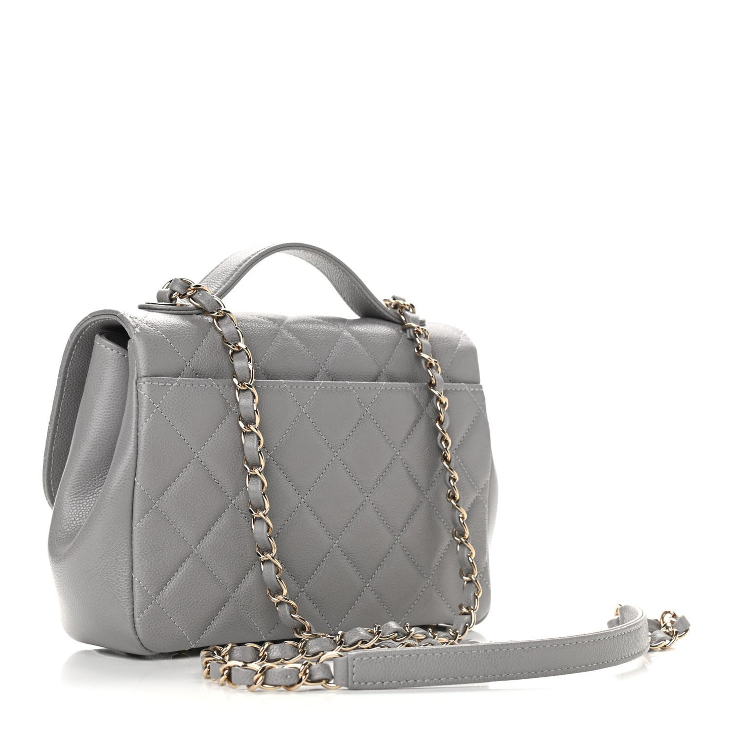 Caviar Quilted Medium Business Affinity Flap Grey